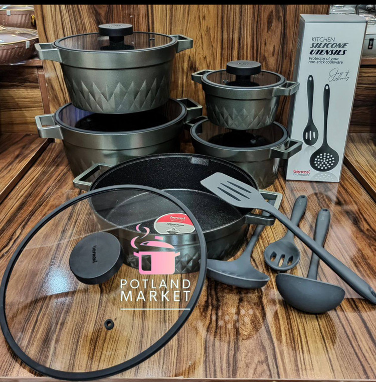 سرویس قابلمه 14 پارجه بنتاتی رنگ سبز