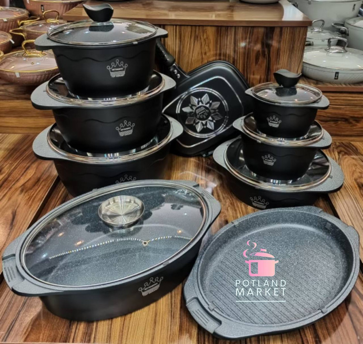 سرویس قابلمه17 پارچه ویتنبرگ رنگ مشکی