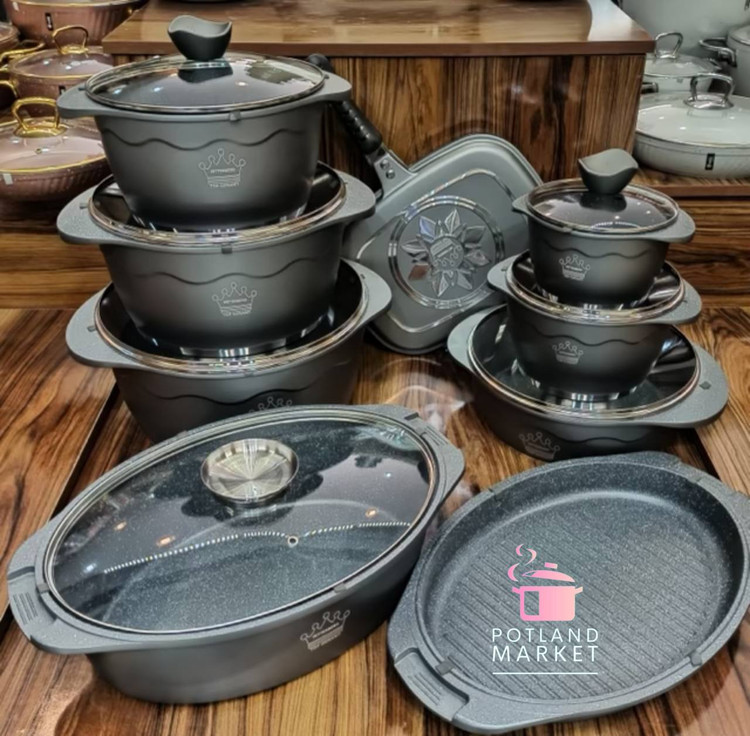 سرویس قابلمه17 پارچه ویتنبرگ رنگ طوسی