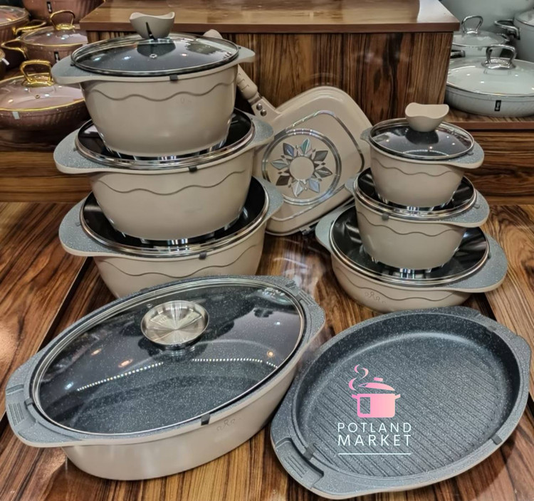 سرویس قابلمه17 پارچه ویتنبرگ رنگ کرم