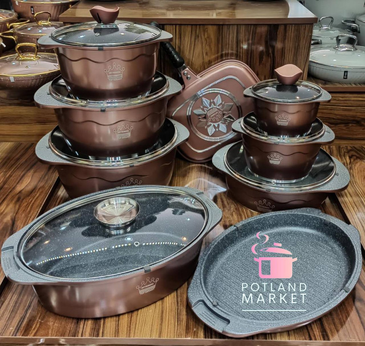 سرویس قابلمه17 پارچه ویتنبرگ رنگ رزگلد