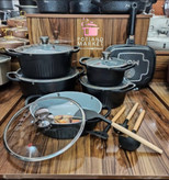 سرویس قابلمه ۱۵ پارچه MGS مدل جرمن D رنگ مشکی