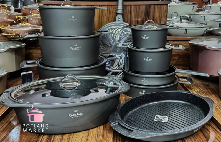 سرویس قابلمه ۱۹ پارچه راکلند مدل جرمن خاکستری