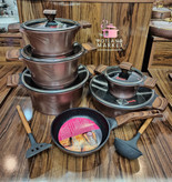 سرویس قابلمه ۱۴ پارچه کاندید رنگ رزگلد