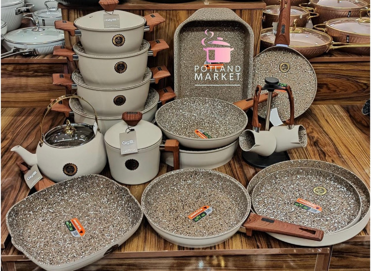 سرویس قابلمه ۲۴ پارچه gigilli گیگیلی رنگ کرم