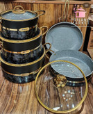 سرویس قابلمه ۹پارچه آلانیر رنگ مشکی