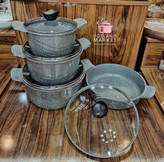 سرویس قابلمه ۱۰ پارچه گلدن لایف رنگ خاکستری