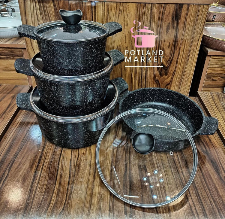 سرویس قابلمه ۱۰ پارچه گلدن لایف رنگ مشکی