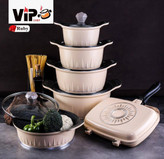 سرویس قابلمه ۱۲پارچه vip رنگ کرم