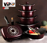 سرویس قابلمه ۱۲پارچه vip رنگ بادمجونی