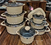 سرویس قابلمه ۱۶ پارچه sg رنگ کرم