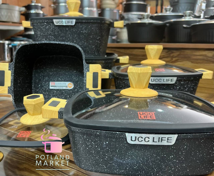 سرویس قابلمه ۱۰ پارچه Ucc life رنگ مشکی