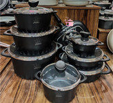 سرویس قابلمه ۱۶ پارچه sg رنگ مشکی