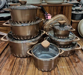 سرویس قابلمه ۱۶ پارچه sg رنگ طلایی