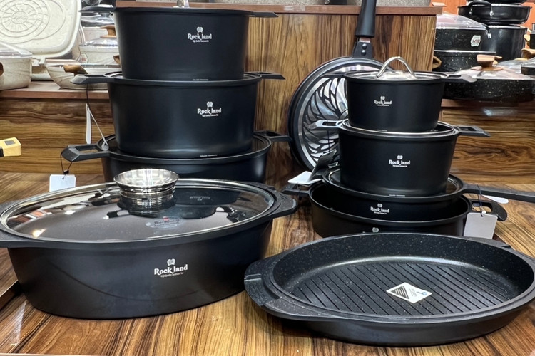 سرویس قابلمه ۱۹ پارچه راکلند مدل جرمن مشکی