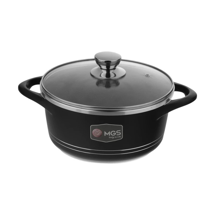 قابلمه تک چدن گرانیت سایز ۲۴ ام جی اس mgs مشکی ایتالیا B