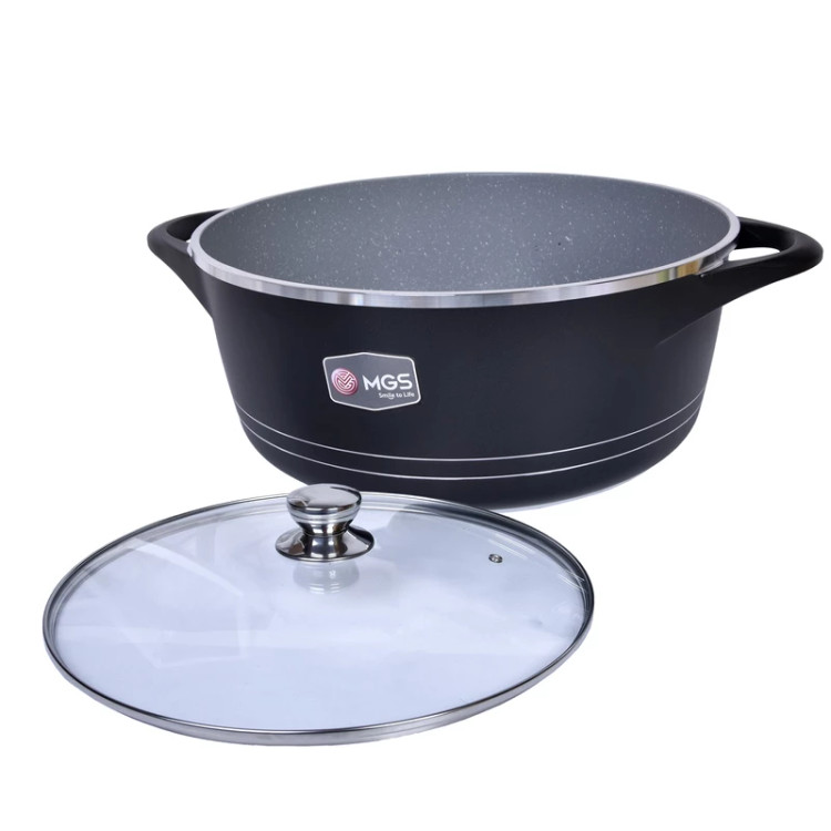 قابلمه تک چدن گرانیت ام جی اس mgs رنگ مشکی سایز۲۸ ایتالیاB