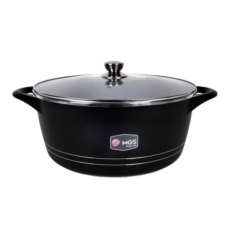 قابلمه تک چدن گرانیت mgs ام جی اس سایز ۳۶ رنگ مشکی ایتالیا B