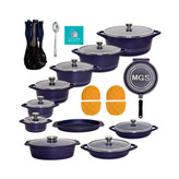 خرید سرویس قابلمه ۳۳ پارچه mgs رنگ سرمه ایی