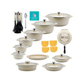 خرید سرویس قابلمه ۳۳ پارچه mgs رنگ کرم