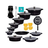 خرید سرویس قابلمه ۳۳ پارچه mgs رنگ مشکی