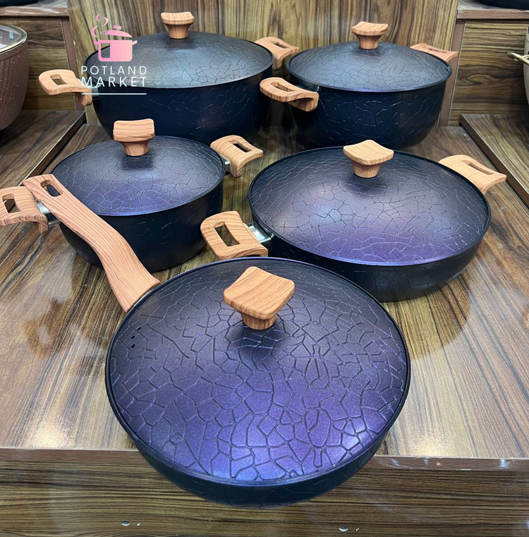 سرویس قابلمه ۱۰ پارچه هاناتک کاوان رنگ بنفش