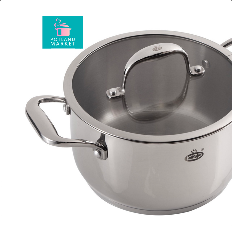 قابلمه تک استیل kzp سایز۲۴ با درب