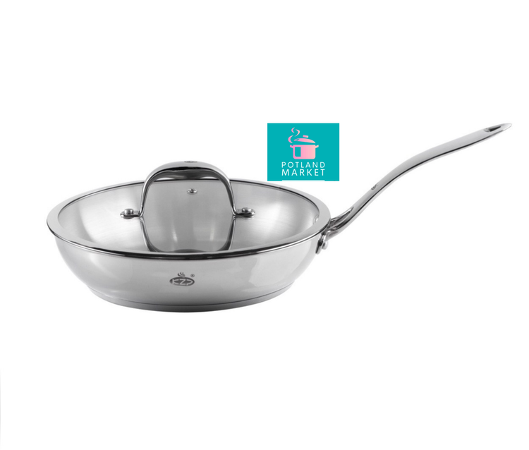 تابه تک دسته استیل kzp سایز 24 با درب