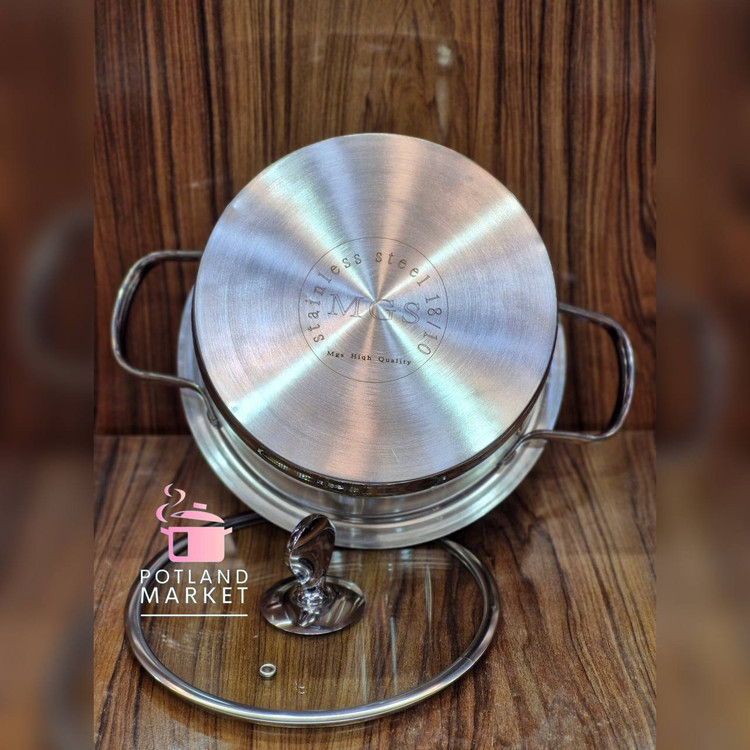 قیمت و خرید سرویس قابلمه استیل ۱۰ پارچه ام جی اس mgs