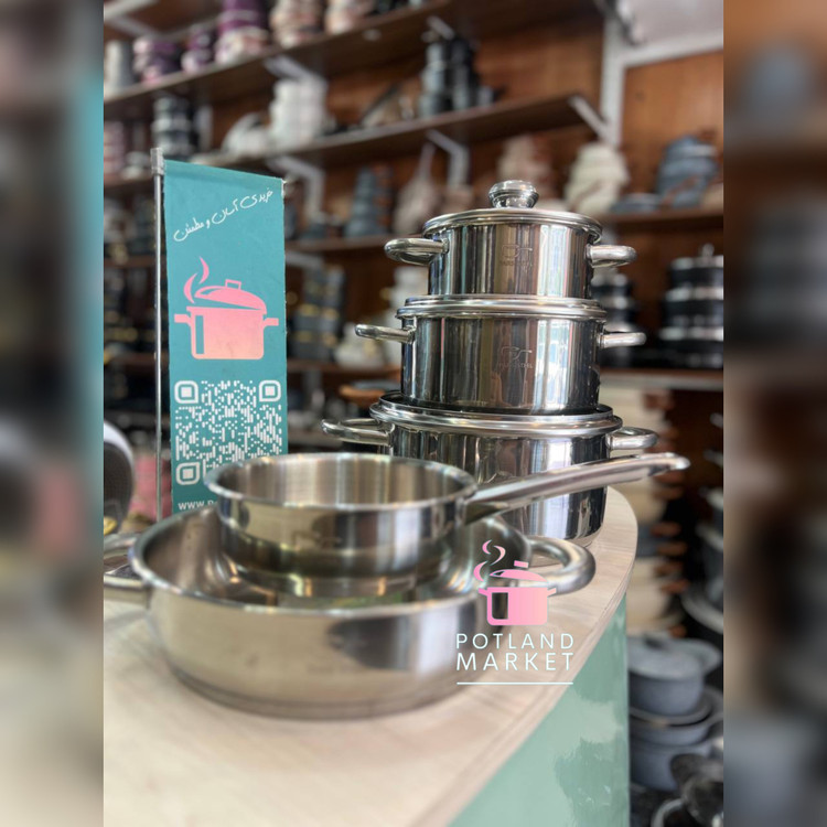 خرید بهترین سرویس قابلمه استیل ۸ پارچه برند پارس استیل