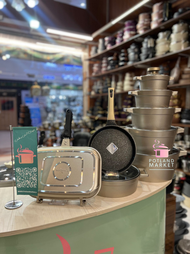 خرید سرویس قابلمه چدن گرانیت ۱۵ پارچه یونیک رنگ بژ