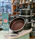 خرید سرویس قابلمه ارزان و اقتصادی برند رزکالا ۷ پارچه رنگ مشکی