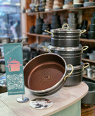 خرید سرویس قابلمه ارزان و اقتصادی برند رزکالا ۷ پارچه رنگ سربی