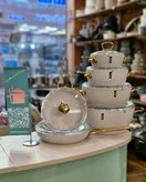 سرویس قابلمه ۱۲ پارچه چدن گرانیت mgs رنگ سفید