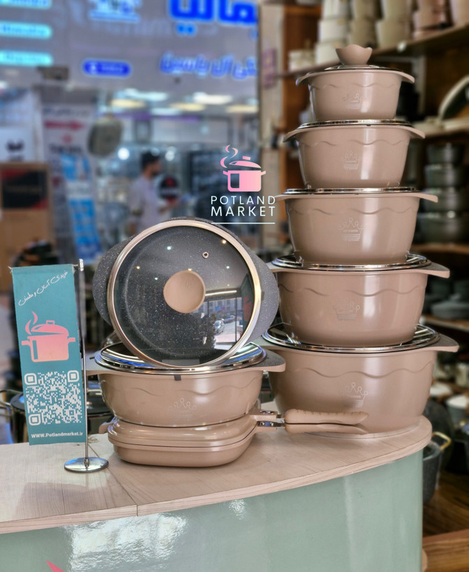 تخفیف بلک فرایدی سرویس قابلمه ۱۶ پارچه ویتنبرگ رنگ نسکافه ایی