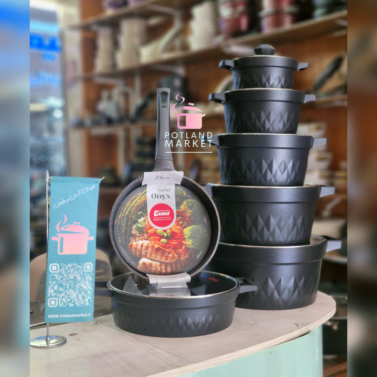 قیمت و خرید قابلمه و تابه تک برند کاندید مدل اونیکس رنگ مشکی