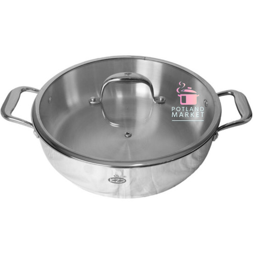 تابه استیل دو دسته kzp سایز ۲۴