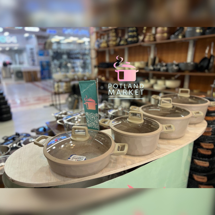 سرویس قابلمه ۸ پارچه وارداتی وگاتی طرح سنگ